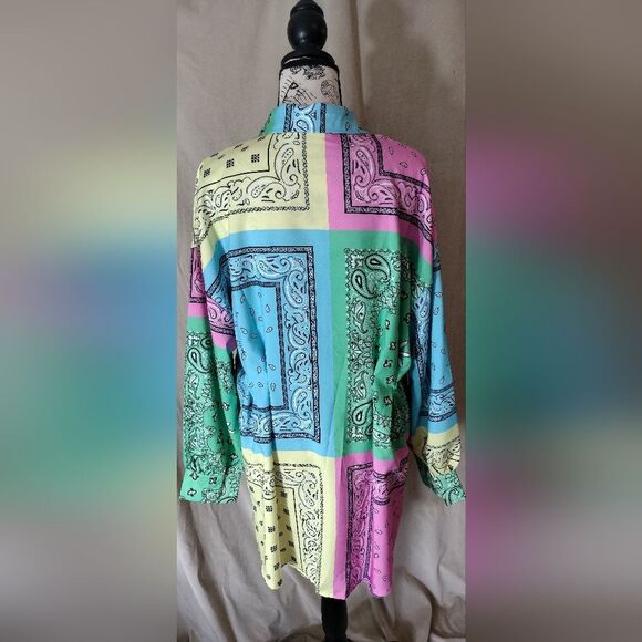 NWOT! Paisley Bandana Long Sleeve Shirt Dress. Size 0X - Picture 8 of 11